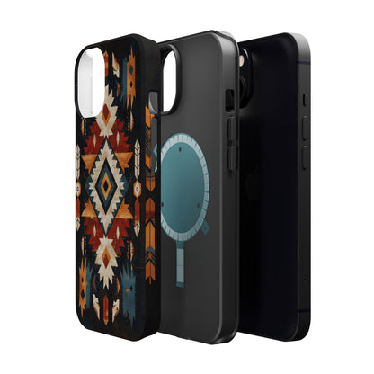 Southwestern Arrow & Diamond Tough MagSafe iPhone Case – Bold Tribal Design, Dual-Layer Protection