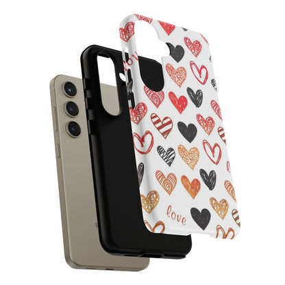 Samsung Galaxy Case: Hand-Drawn Hearts & Love