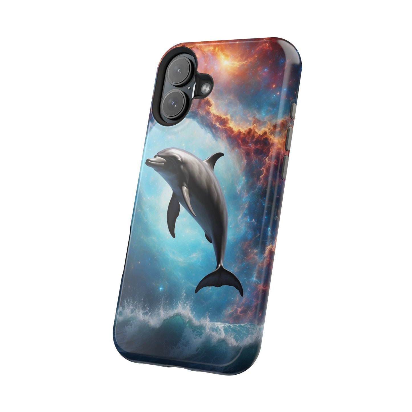 Cosmic Dolphin Space Vibes - MagSafe-Compatible Case