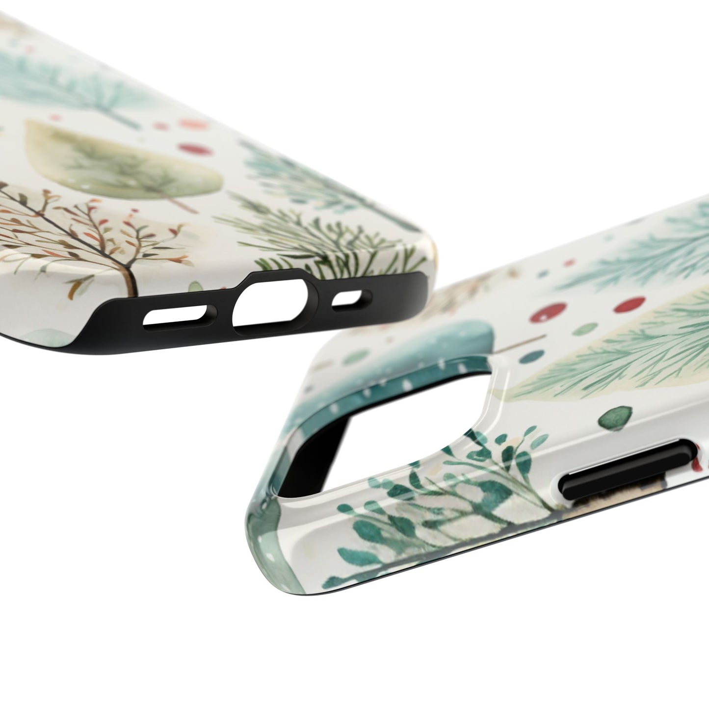 Watercolor Winter Trees iPhone Case – Nature-Inspired, Holiday Theme Protective Cover