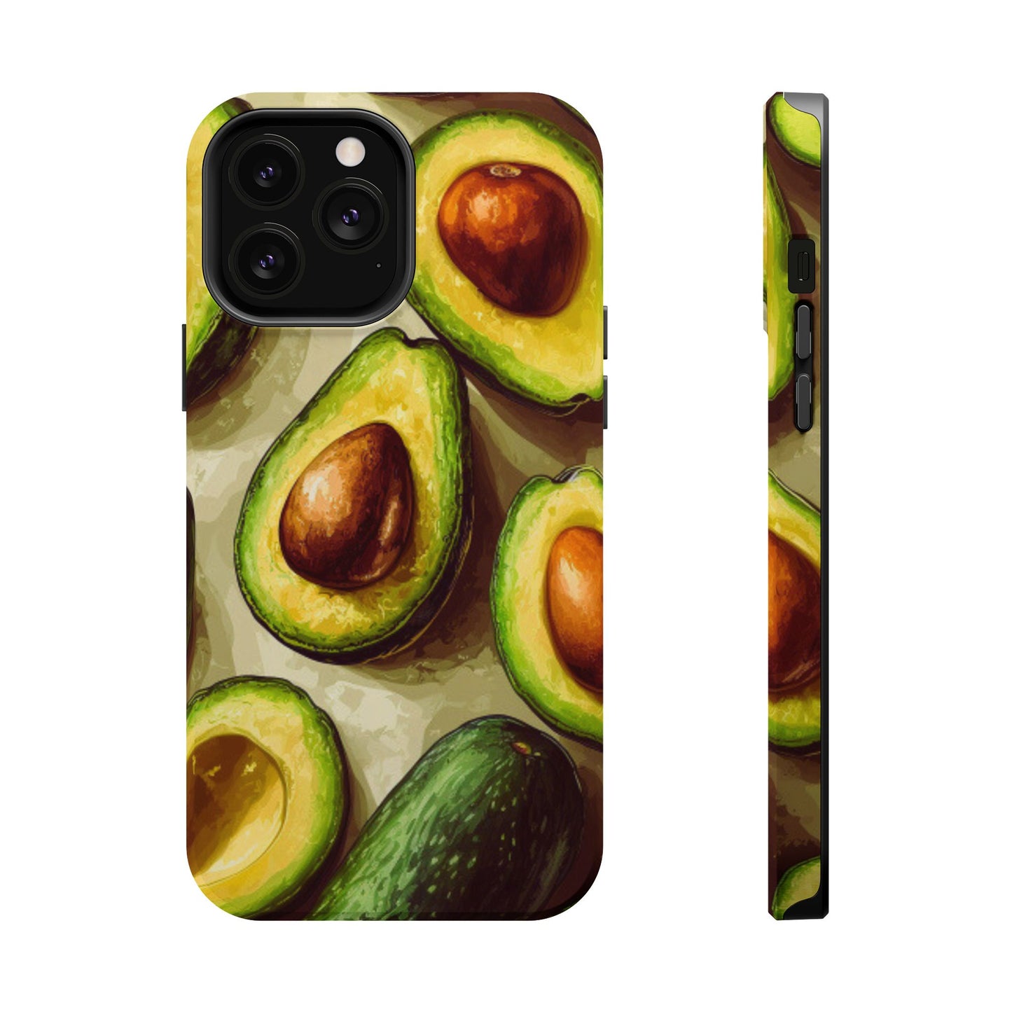 Realistic Avocado MagSafe iPhone Case – Detailed Green Fruit Design, Shockproof Protection