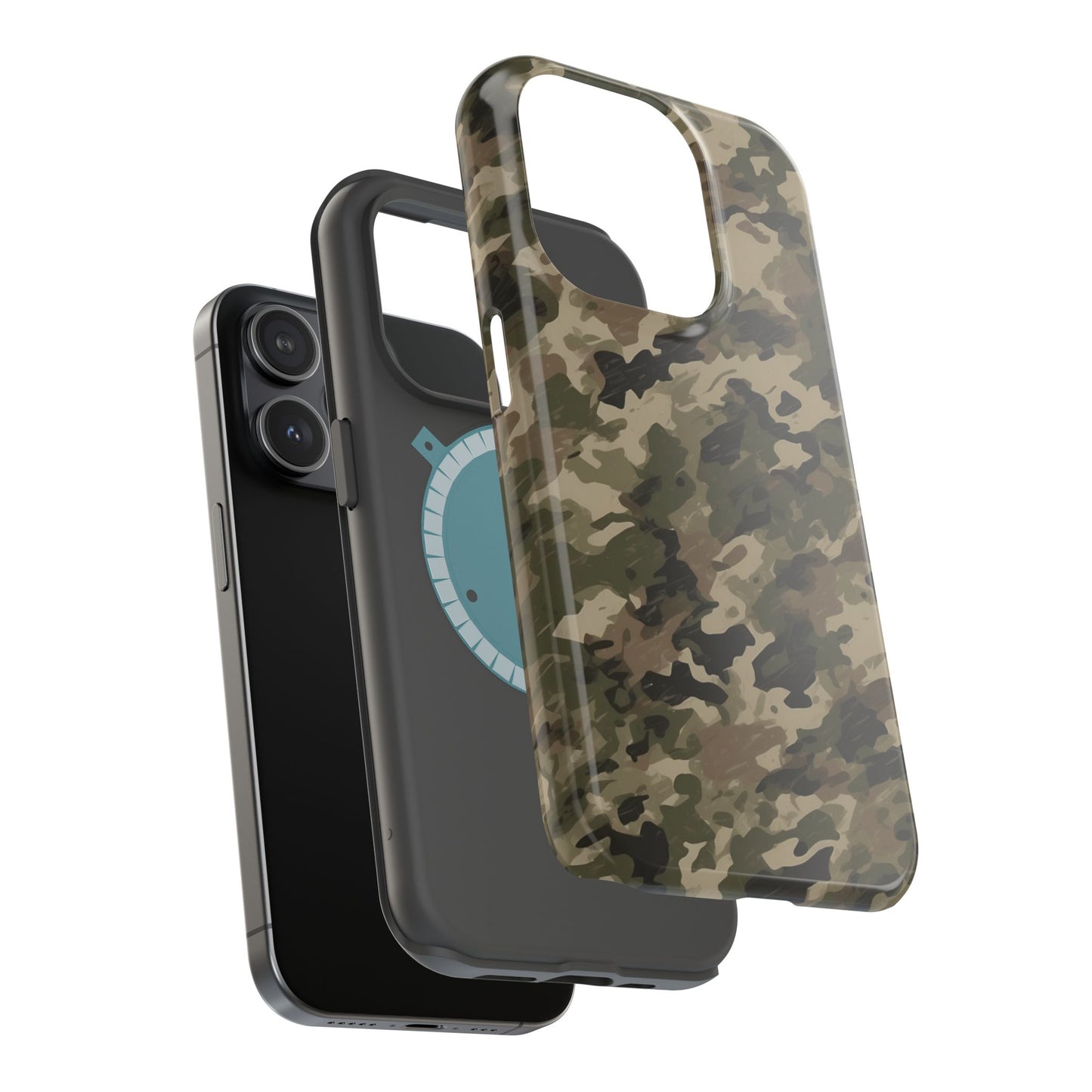 Classic Light Brown Camouflage – MagSafe iPhone Case with Rugged Elegance