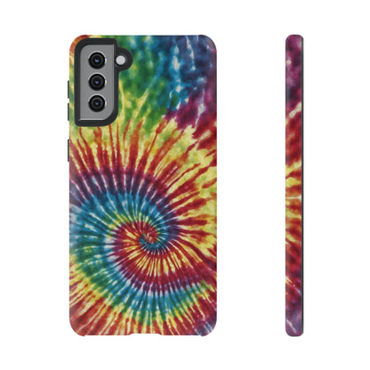 Colorful Retro Tie-Dye Samsung Galaxy Case – Spiral Rainbow Design