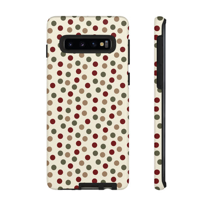 Festive Red & Green Polka Dots on Cream – Samsung Galaxy Case