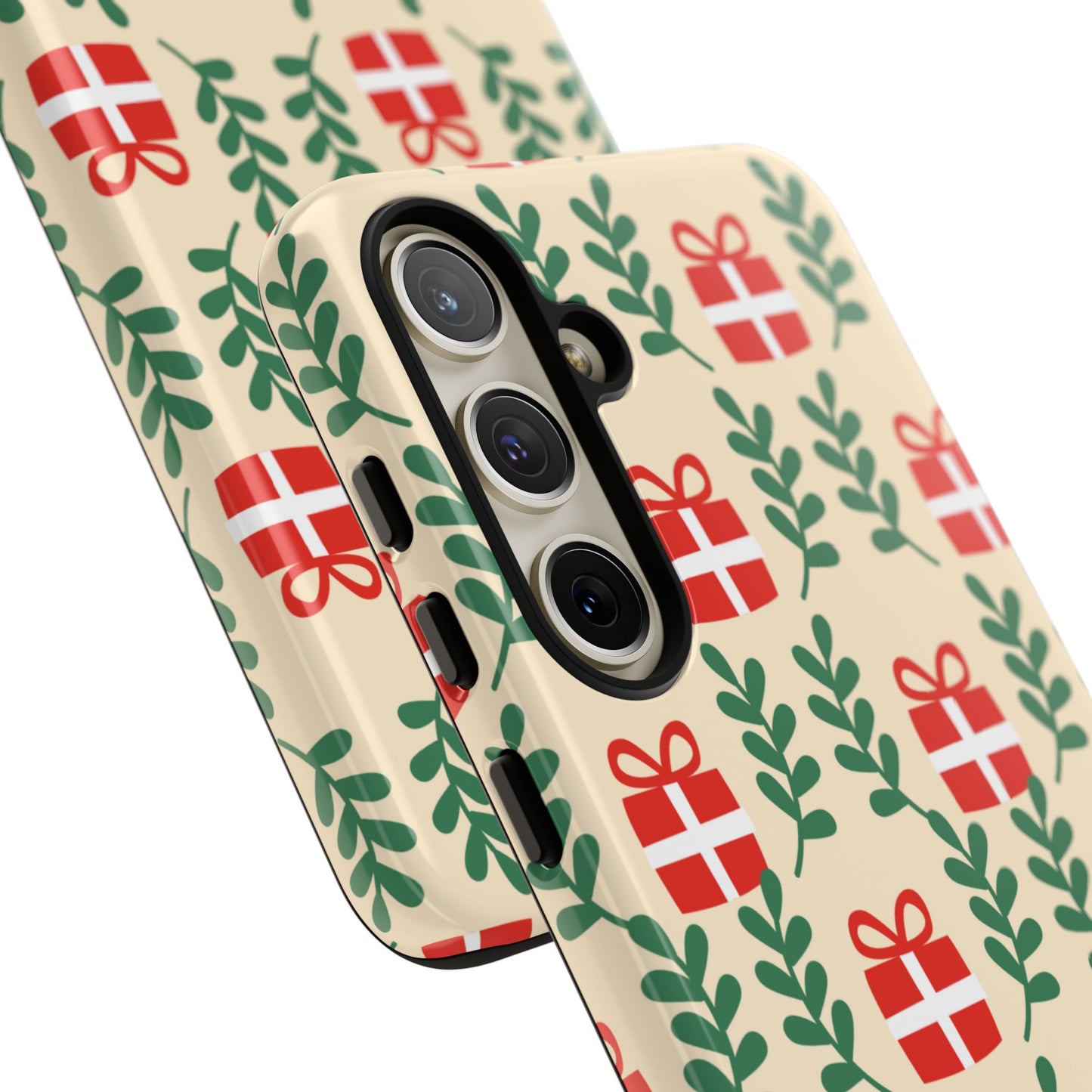 Samsung Galaxy Case: Holiday Cheer – Red Gifts & Green Leaves