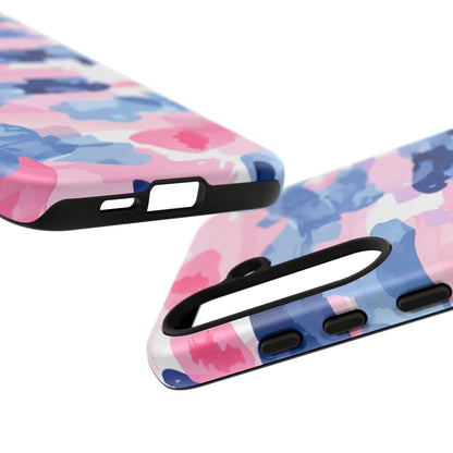 Samsung Galaxy Case: Dynamic Pink & Navy Brushstroke Art