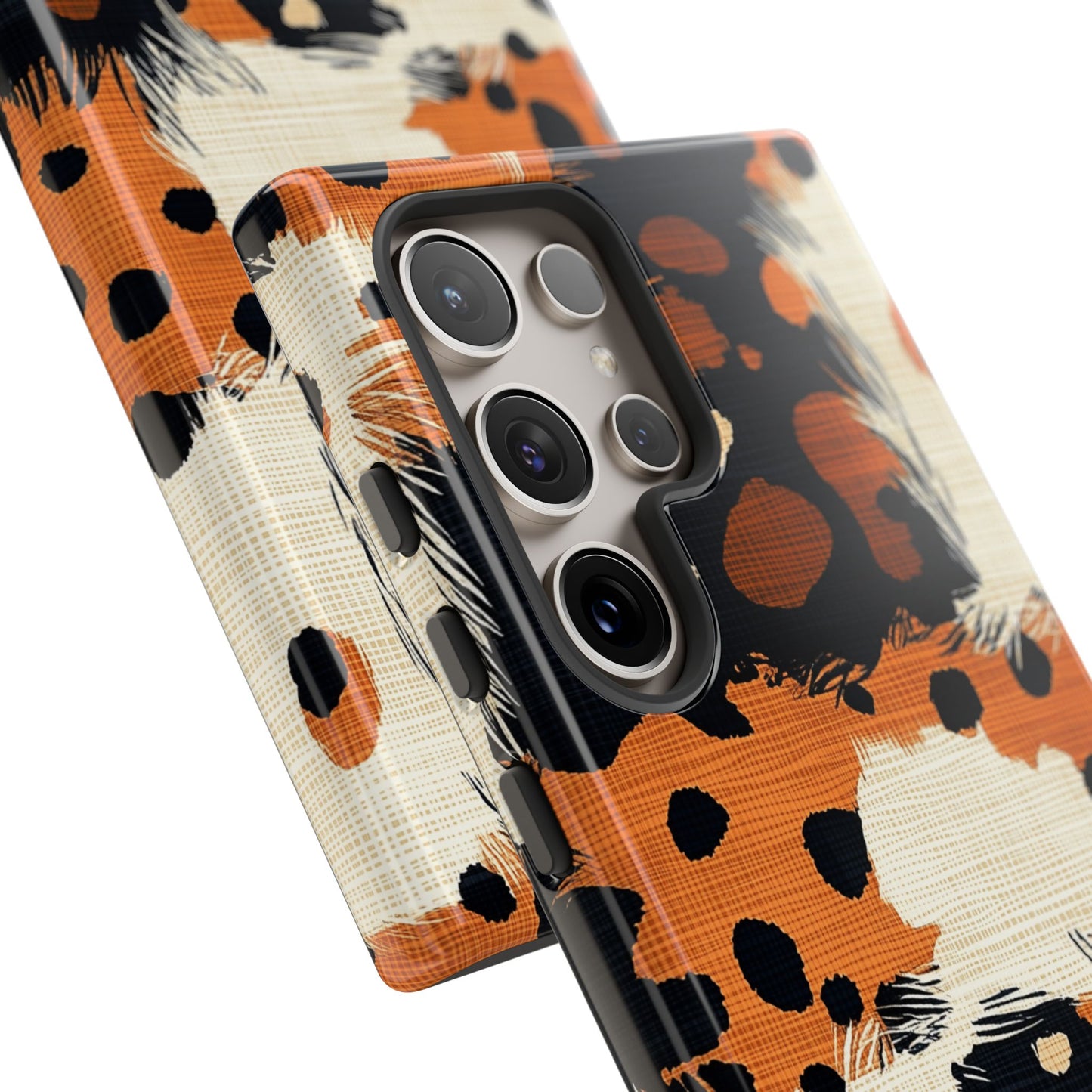 Cheetah Plaid Samsung Case – Brown & Black Pattern