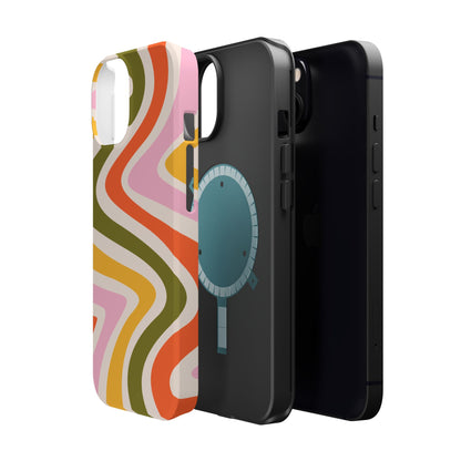 Retro Groove MagSafe iPhone Case – 70s-Inspired Design with Dual-Layer Protection