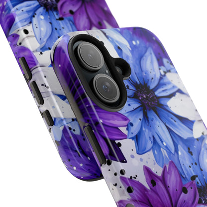 Vibrant Purple & Blue Floral Splash - iPhone Series Case