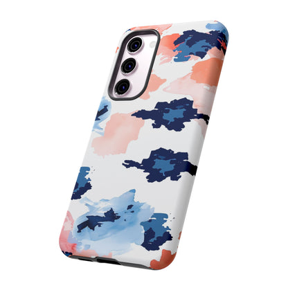 Abstract Coral & Navy Watercolor Design – Samsung Galaxy Case