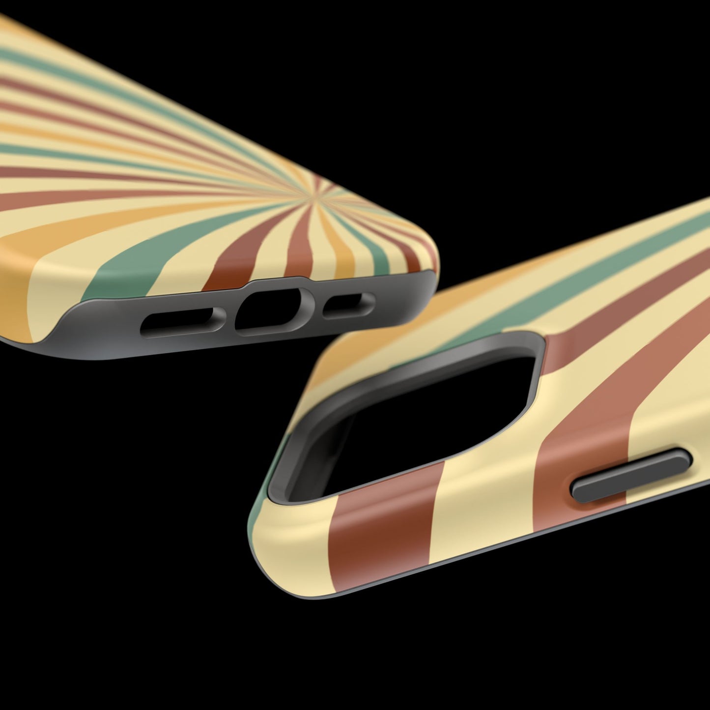 Earthy Retro Swirl MagSafe iPhone Case – Dual-Layer Protection with 70s-Inspired Earth Tones