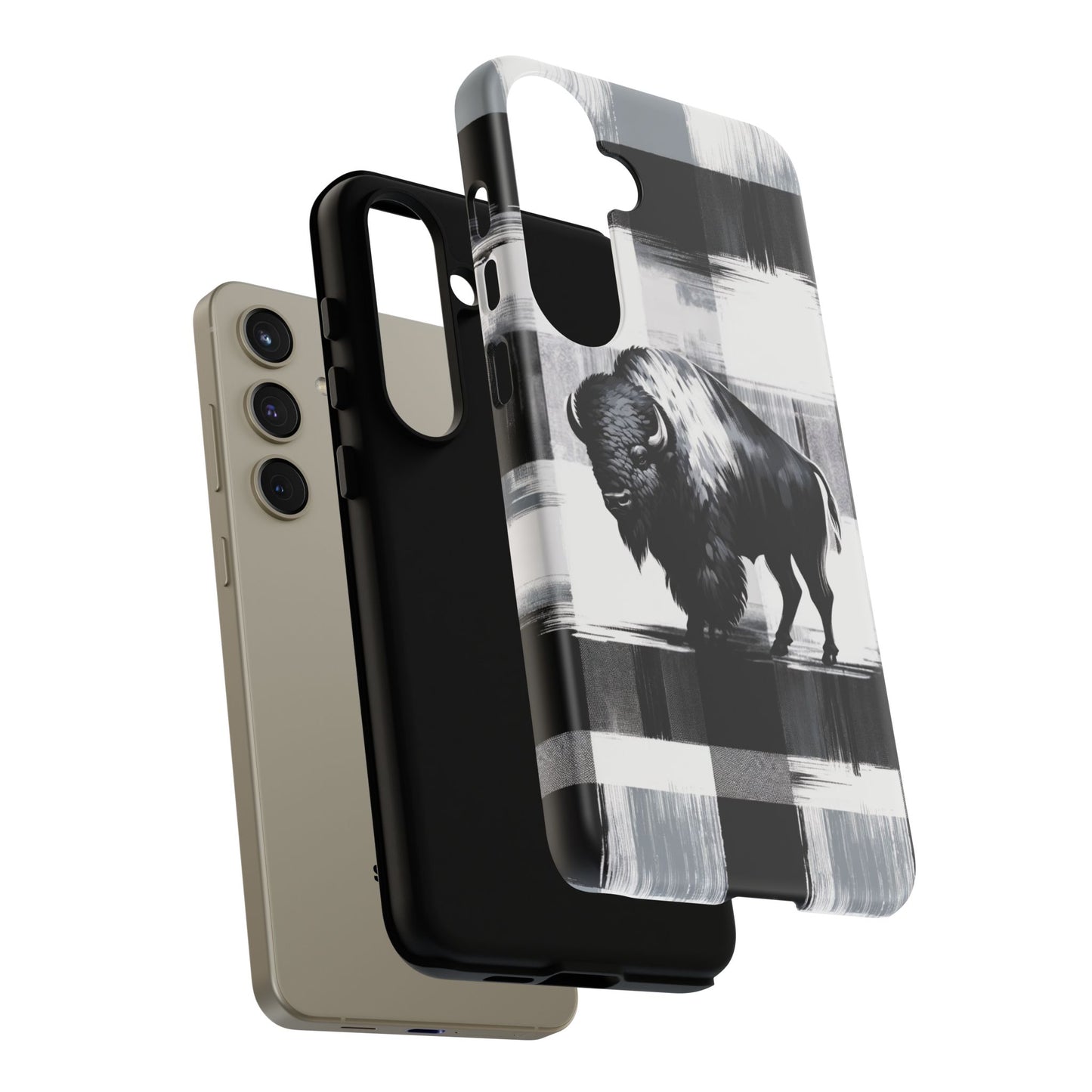 Black White Buffalo Plaid Phone Case!