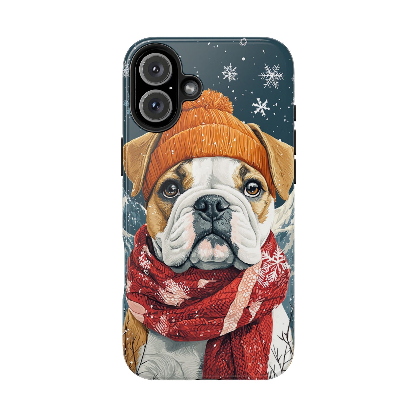 Cozy French Bulldog iPhone Case – Rustic Fireplace Protective Cover