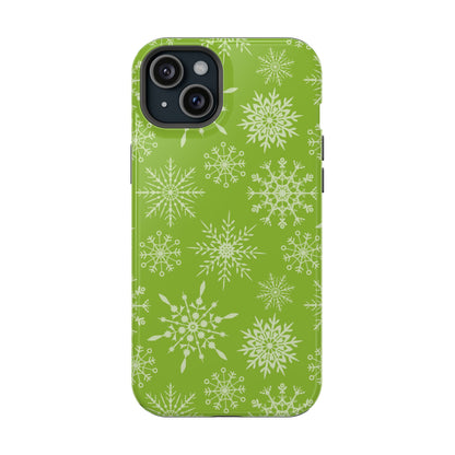 Green Snowflake Pattern – MagSafe iPhone Series Case