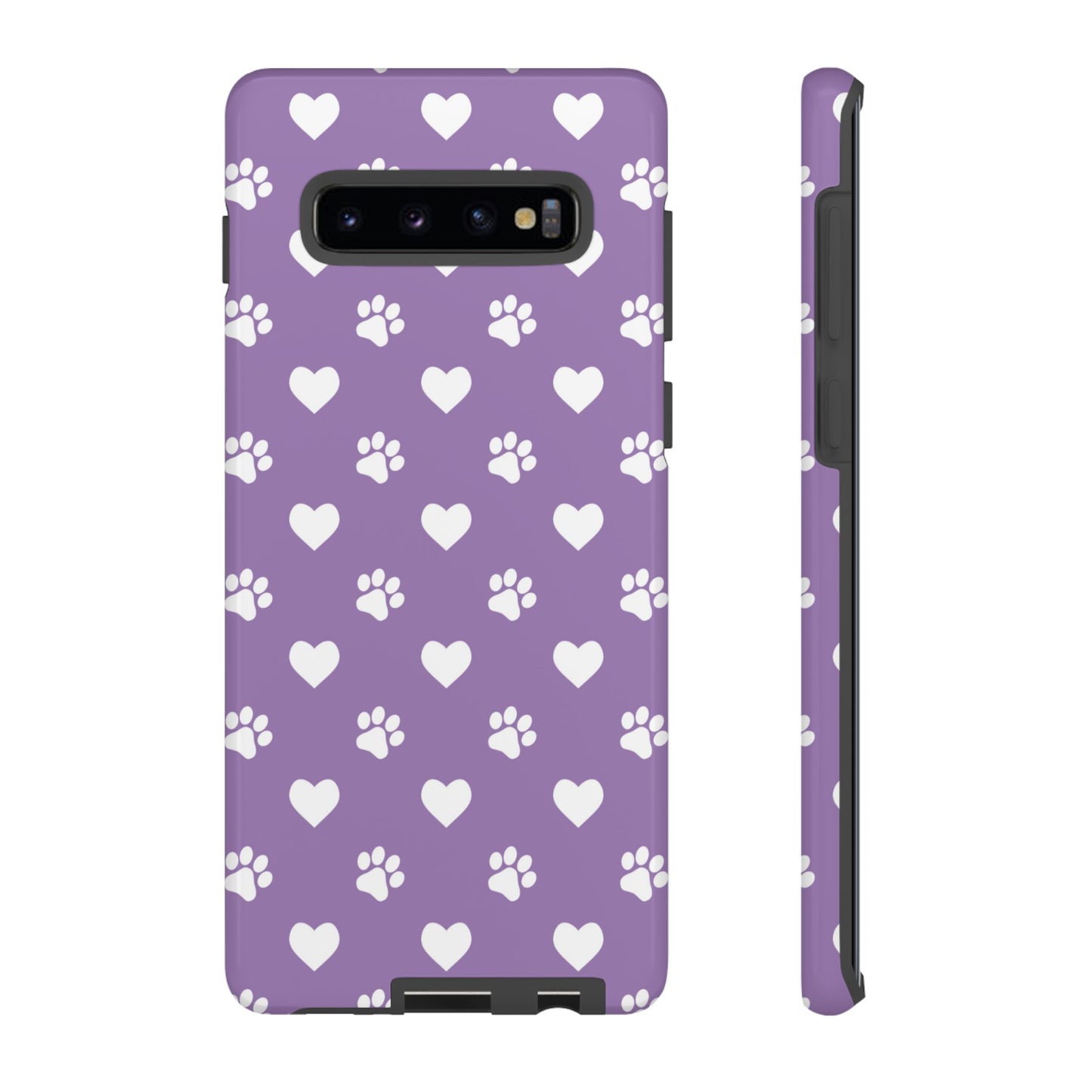 Lavender Paw Prints & Hearts Design - Adorable Pet Lover Samsung Galaxy Case