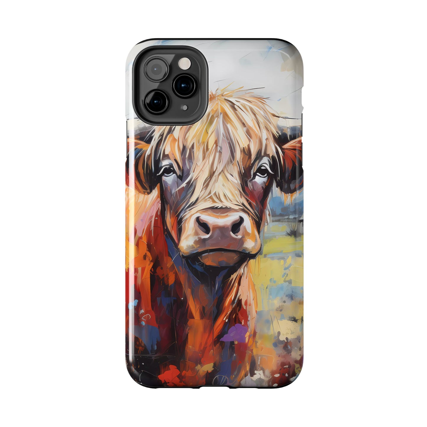 Cute Western Phone Case | Highland Cow | Robust Rocky Mountain-Inspired | Expressionism | Fresco