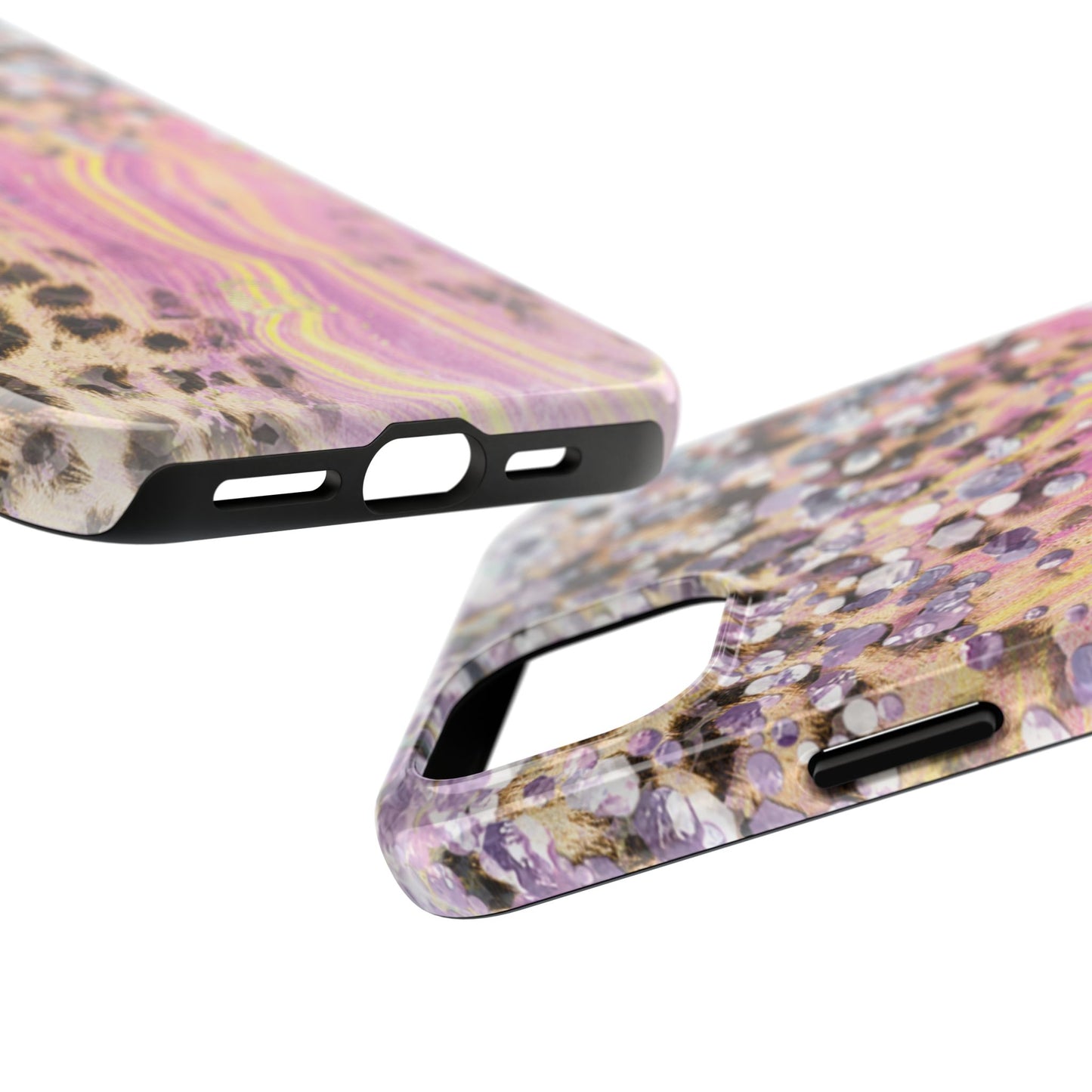 Crystal Glam Leopard - iPhone Series Case with Glitter and Gem Accents