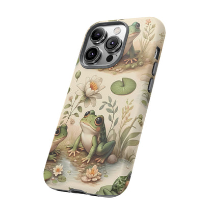 Cute Frogs Phone Case - Pond Pals Frolic - Charming Frog Lily Pad Phone Case for iPhone, Google & Samsung! Great Gift For Any Frog Lover!