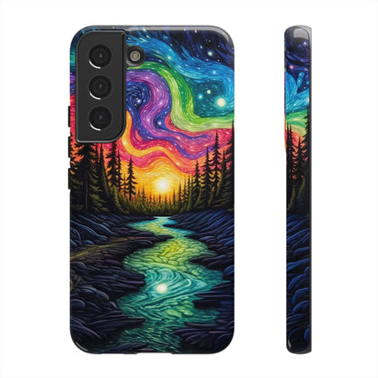 Celestial Nightscape Samsung Galaxy Case – Vibrant River and Starry Sky Design