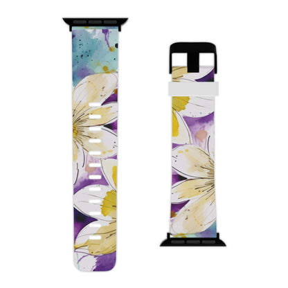 Abstract Floral Watercolor Splash Apple Watch Band