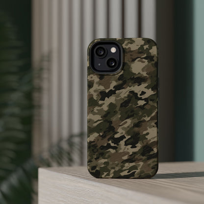 Classic Light Brown Camouflage – MagSafe iPhone Case with Rugged Elegance