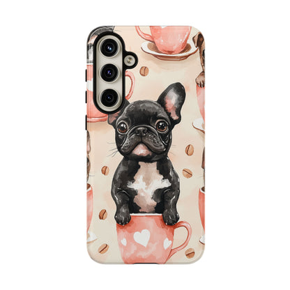 French Bulldog in Coffee Cup  Samsung Galaxy  Case – Cute Dog Art, Shockproof & Slim Design