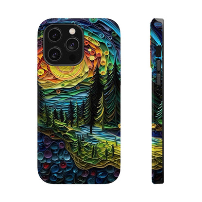 Radiant Forest Sunset MagSafe iPhone Case – Artistic Landscape Design