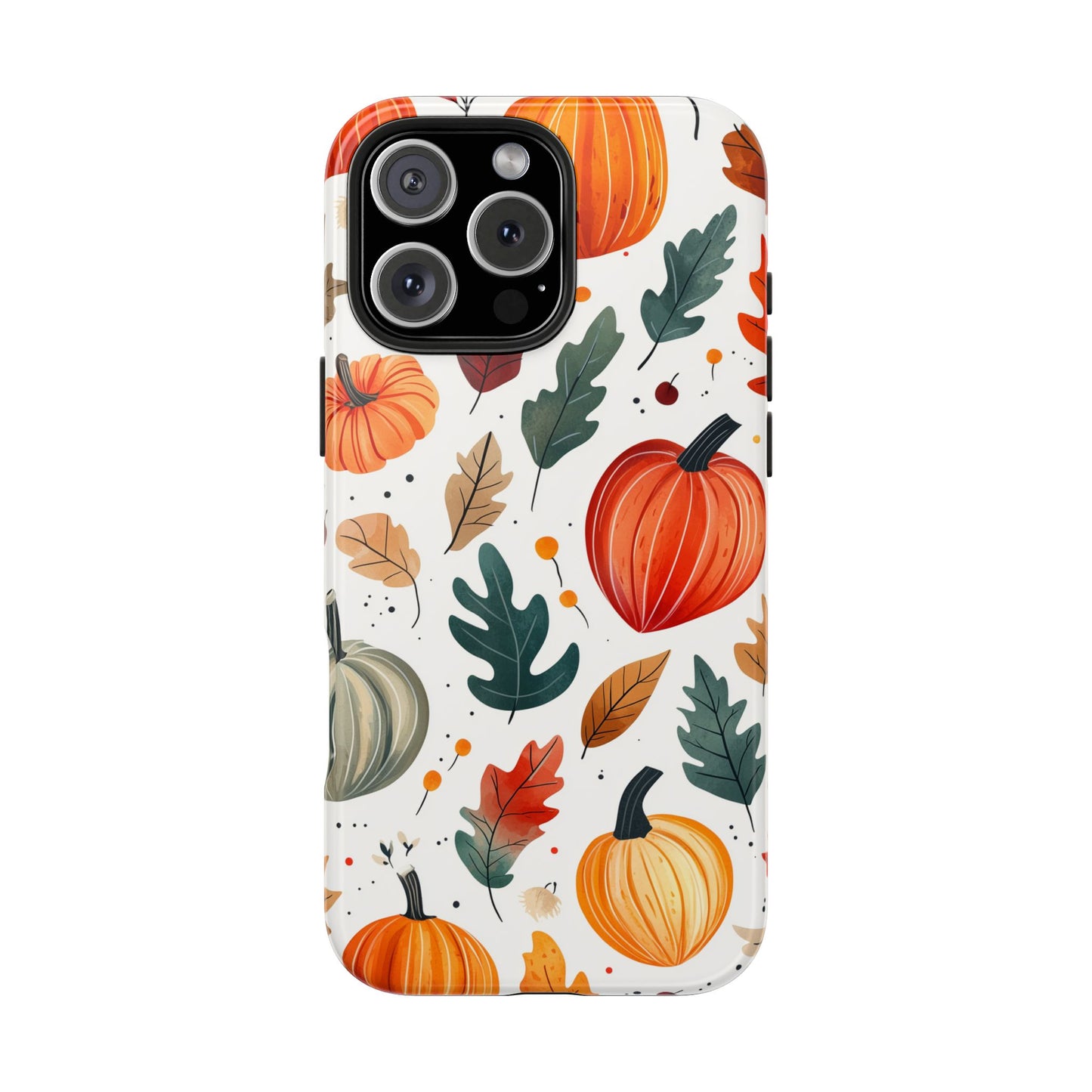 Autumn Harvest iPhone Case - Pumpkin and Fall Leaf Design