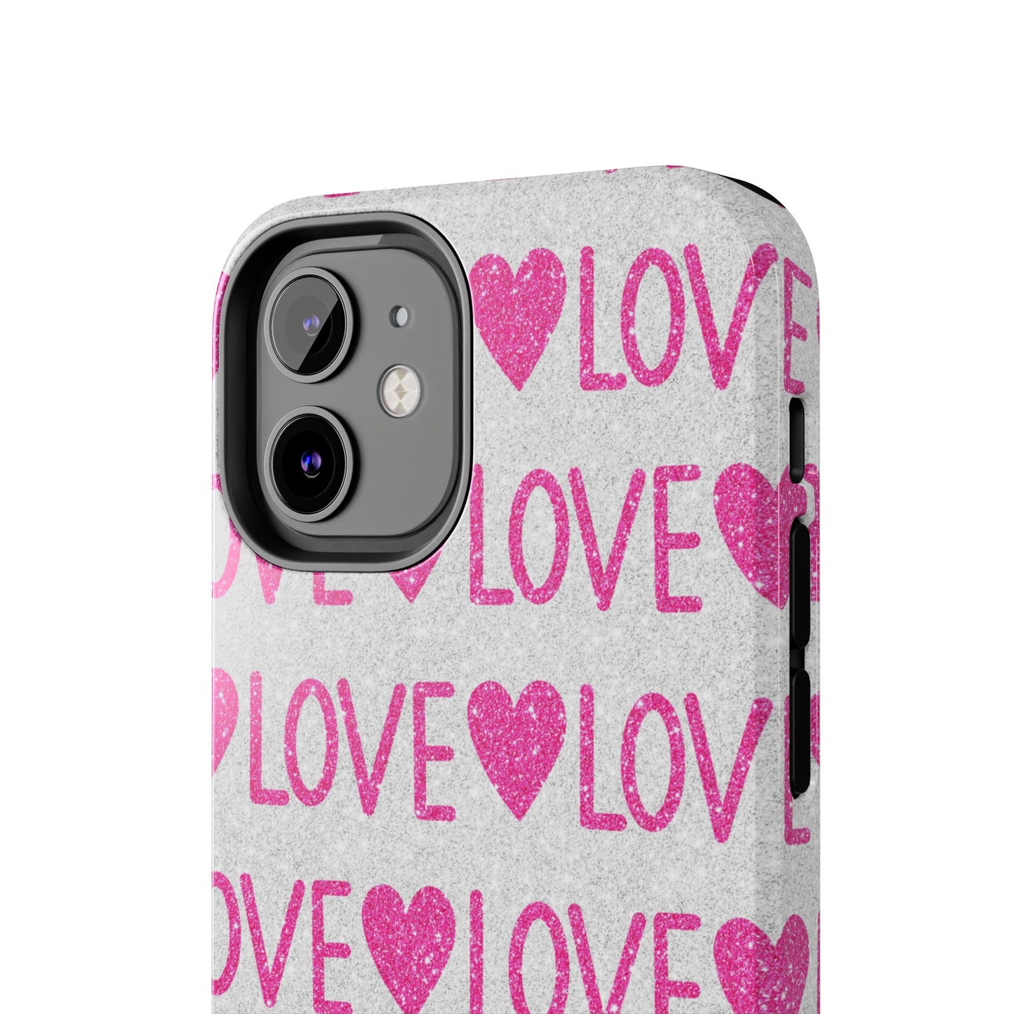 Pink Glitter Love Pattern – iPhone Series Case