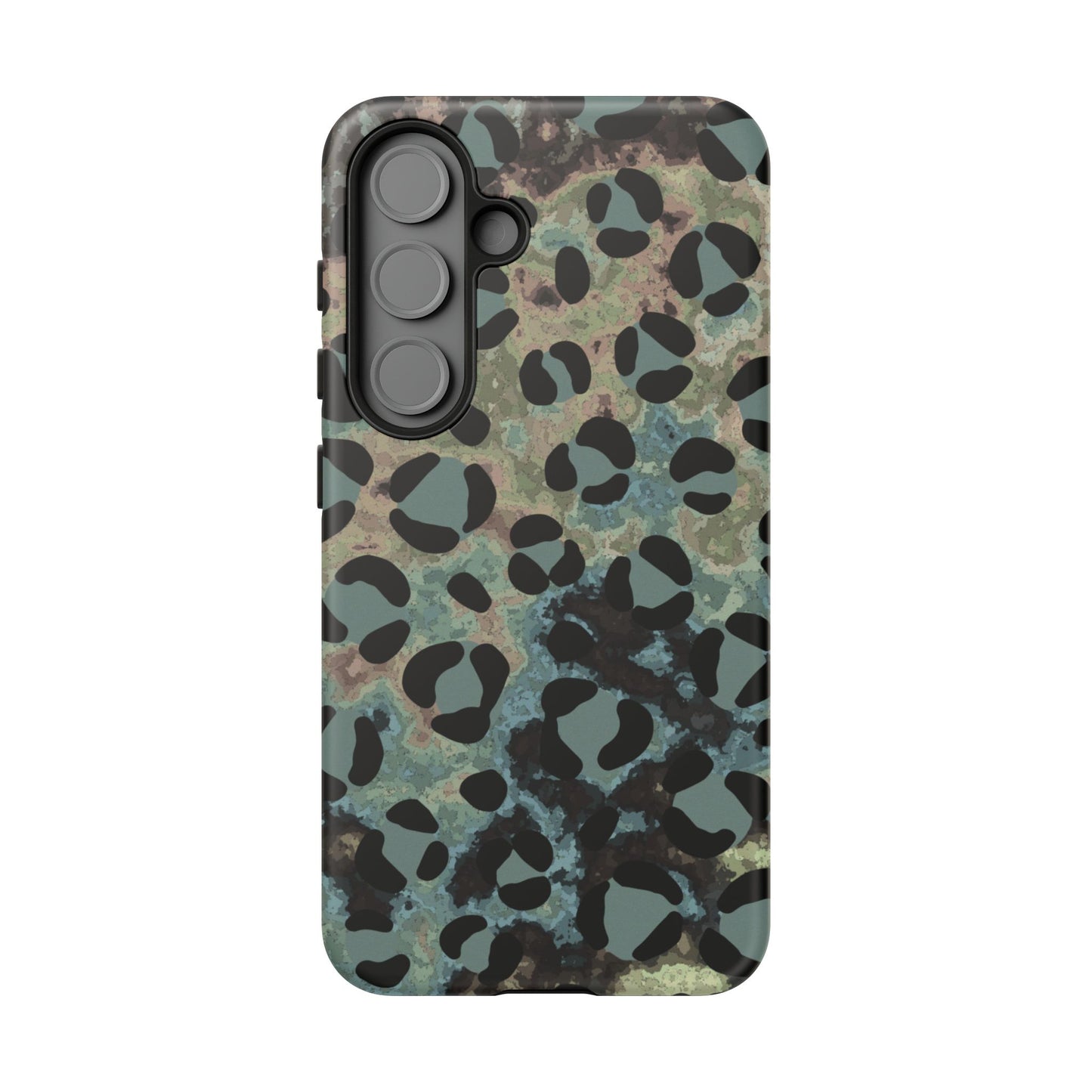 Moody Watercolor Leopard Print Tough Samsung Galaxy Case – Earthy Abstract Pattern with Dual-Layer Protection