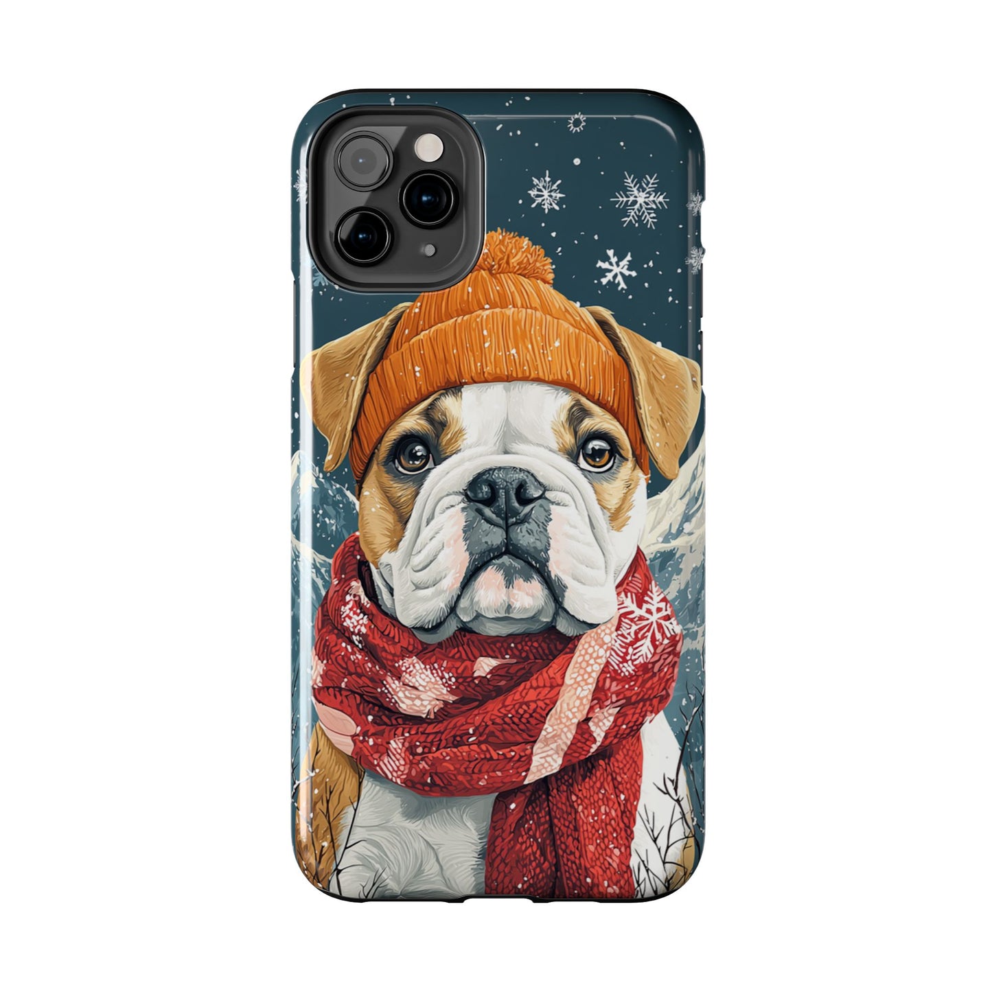 Cozy French Bulldog iPhone Case – Rustic Fireplace Protective Cover