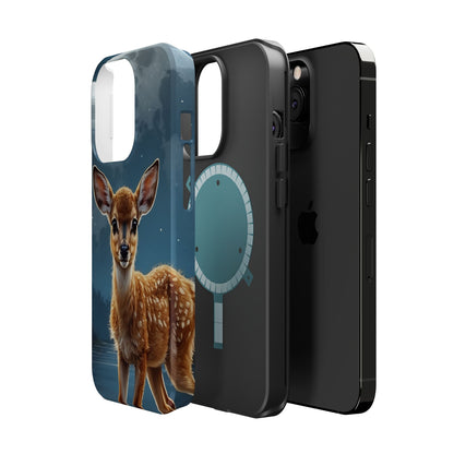 MagSafe-Compatible iPhone Case – Enchanted Fawn Under the Moonlit Sky