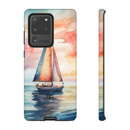 Sailboat Sunset Samsung Galaxy Case – Vibrant Watercolor Design