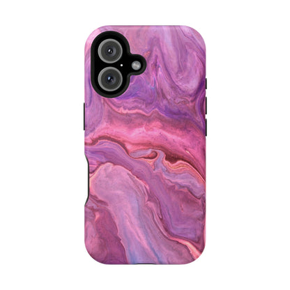 Lavender Dreamscape – MagSafe Case with Abstract Purple & Pink Marble Art