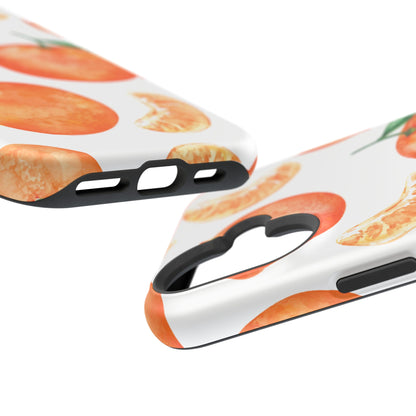 Tangerine Dreams Tough MagSafe iPhone Case – Watercolor Orange Design, Shockproof Dual Protection