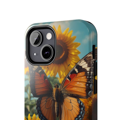 Vibrant Butterfly & Sunflower – iPhone Case