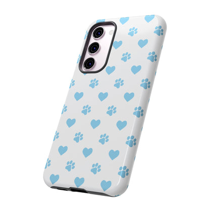 Blue Paw Prints & Hearts – Samsung Galaxy Case for Pet Lovers