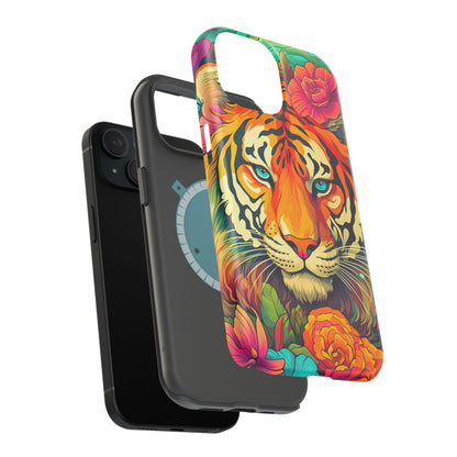 Fierce Rainbow Tiger Art - MagSafe iPhone Case