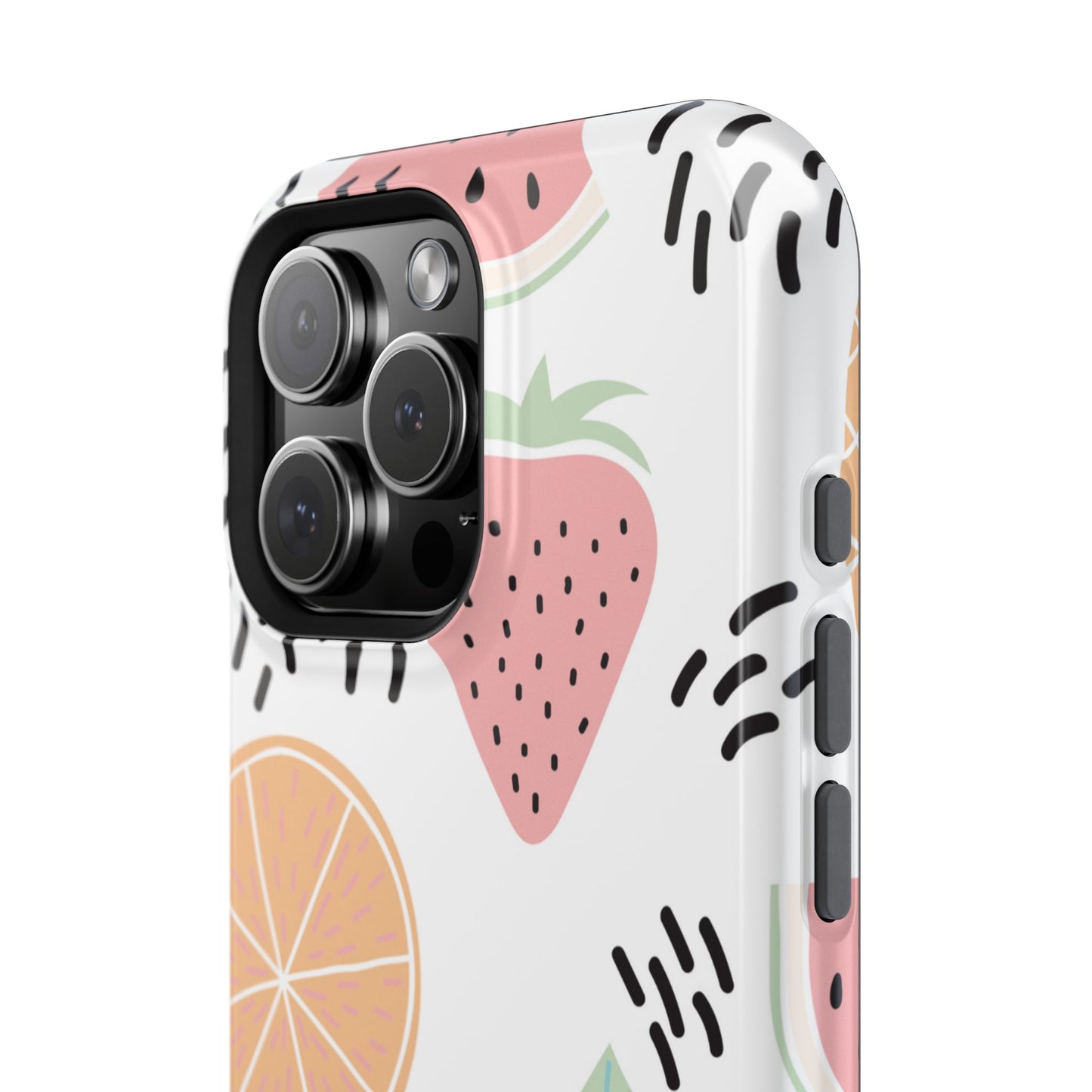 Tropical Fruit Fiesta Tough MagSafe iPhone Case – Fun Watermelon, Pineapple, and Citrus Design