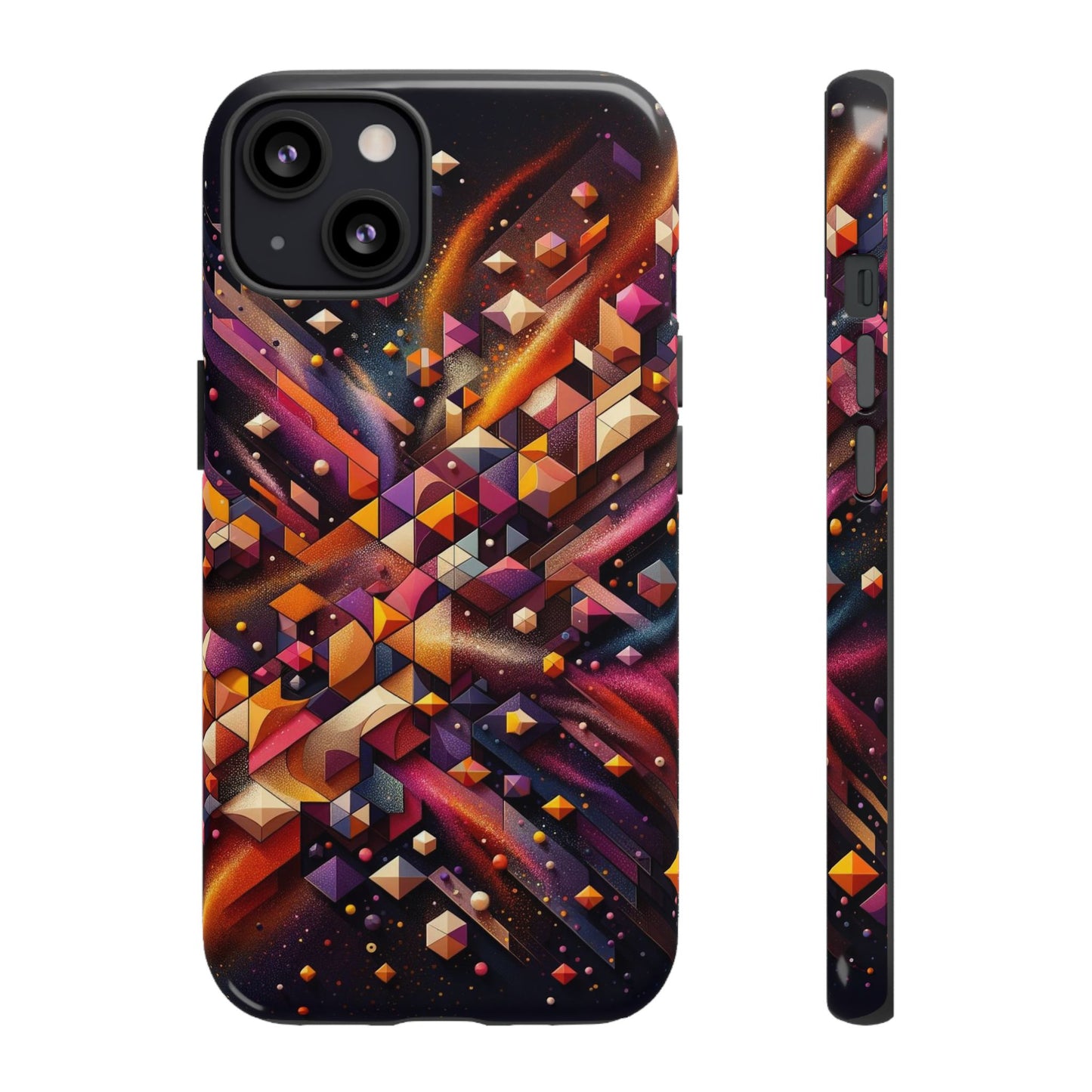 Vibrant Geometric Case | Futuristic Cosmic Art