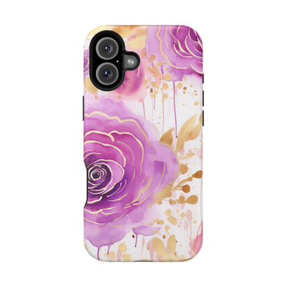 Radiant Purple & Gold Floral - MagSafe iPhone Series Case