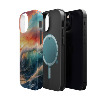 Ocean Wave Sunset MagSafe iPhone Case – Coastal Vibes Design