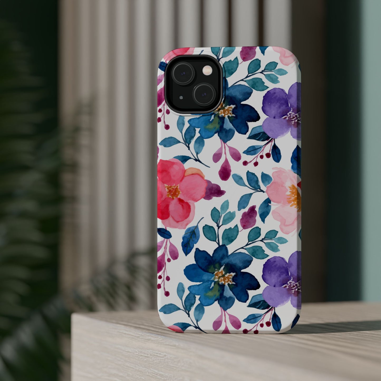 Mystic Bloom – MagSafe Case with Vibrant Watercolor Florals