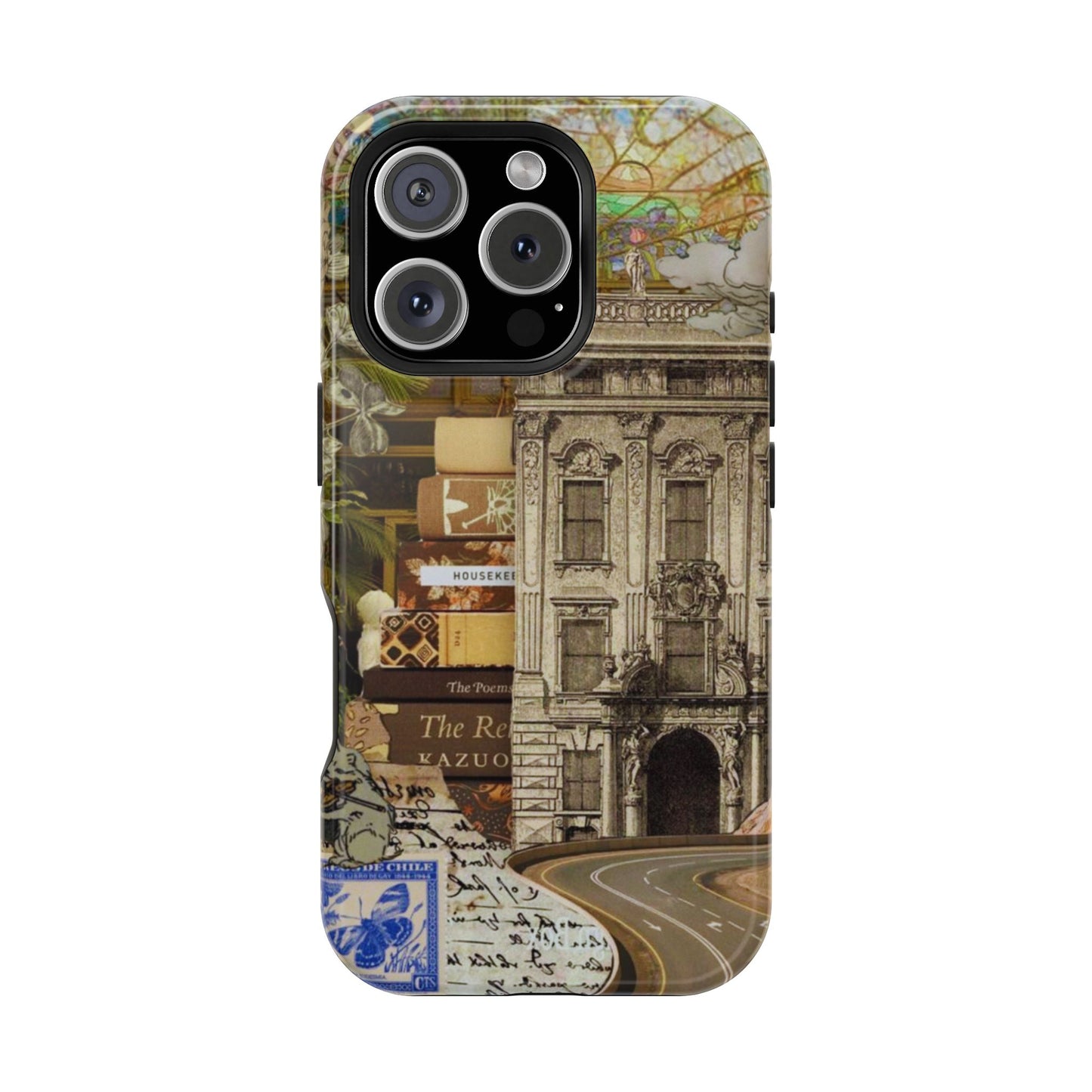 Whimsical Road Trip Collage MagSafe iPhone Case – Dual-Layer Protection with Vintage Art and Adventure Design