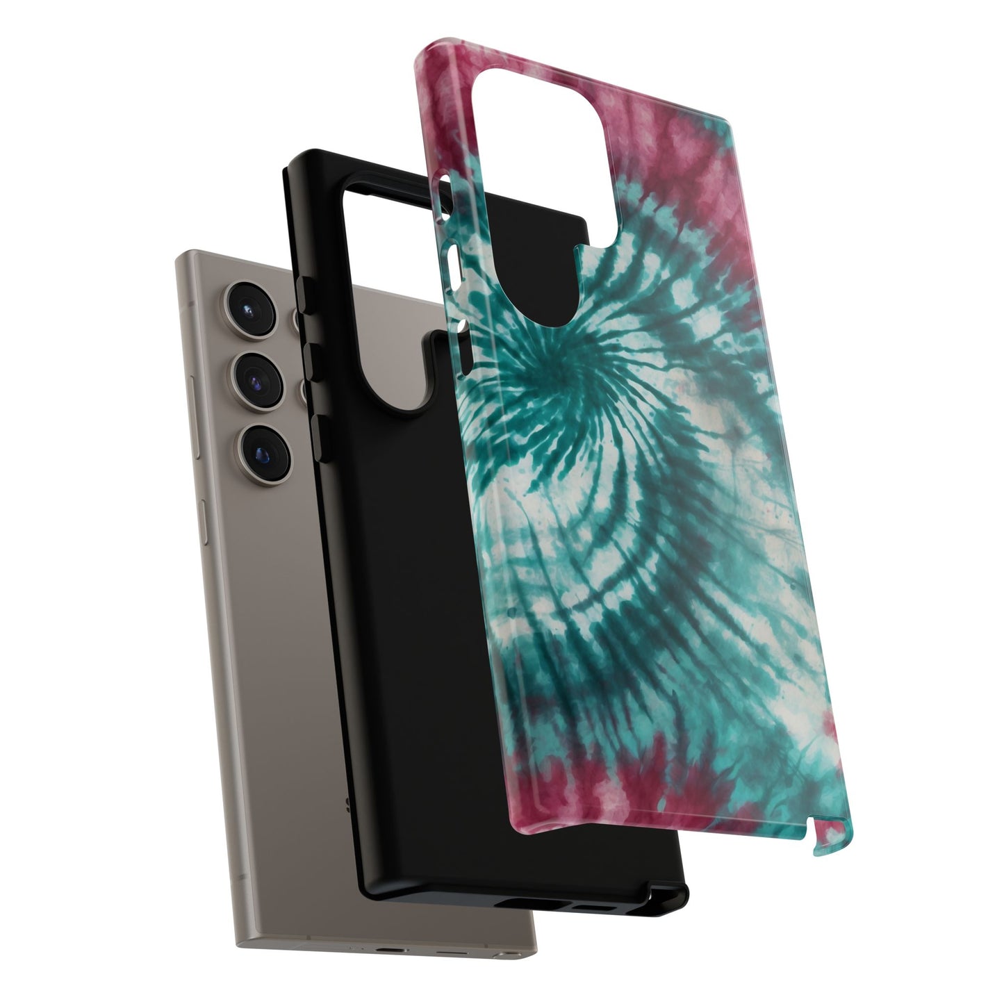 Teal and Pink Spiral Tie-Dye Samsung Galaxy Case – Boho Chic Design