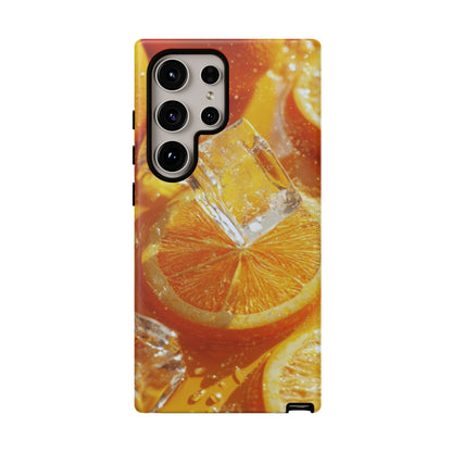 Citrus Orange Splash Samsung Galaxy Case – Dual-Layer Tough Protection, Vibrant Summer Design