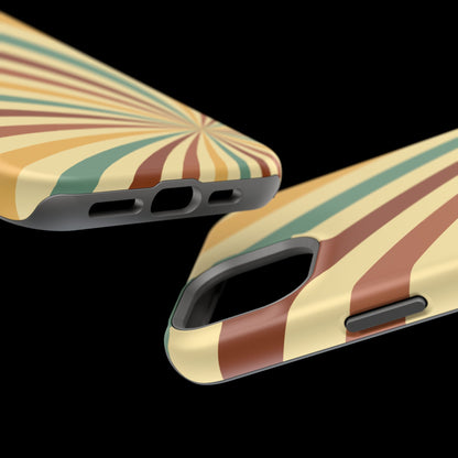 Earthy Retro Swirl MagSafe iPhone Case – Dual-Layer Protection with 70s-Inspired Earth Tones