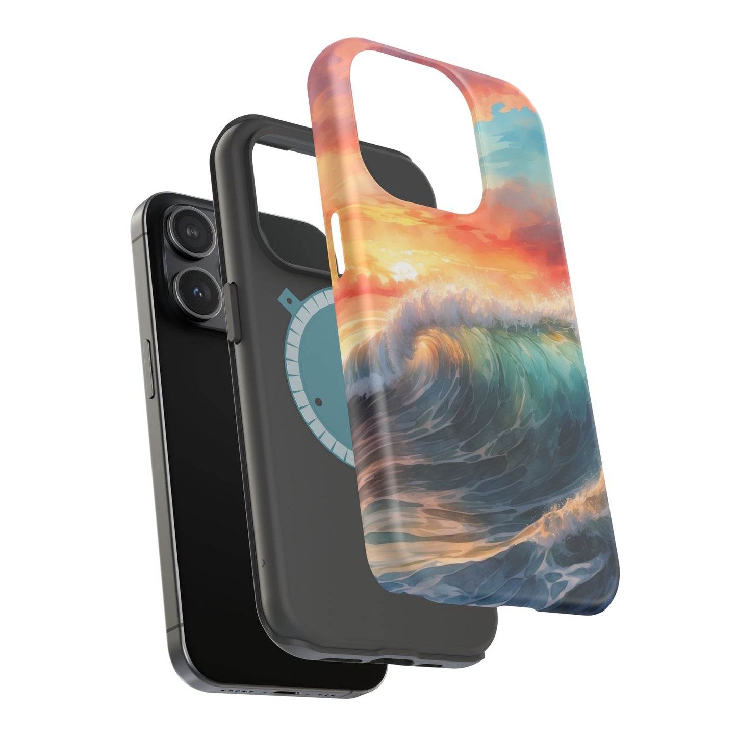 Ocean Wave Sunset MagSafe iPhone Case – Coastal Vibes Design