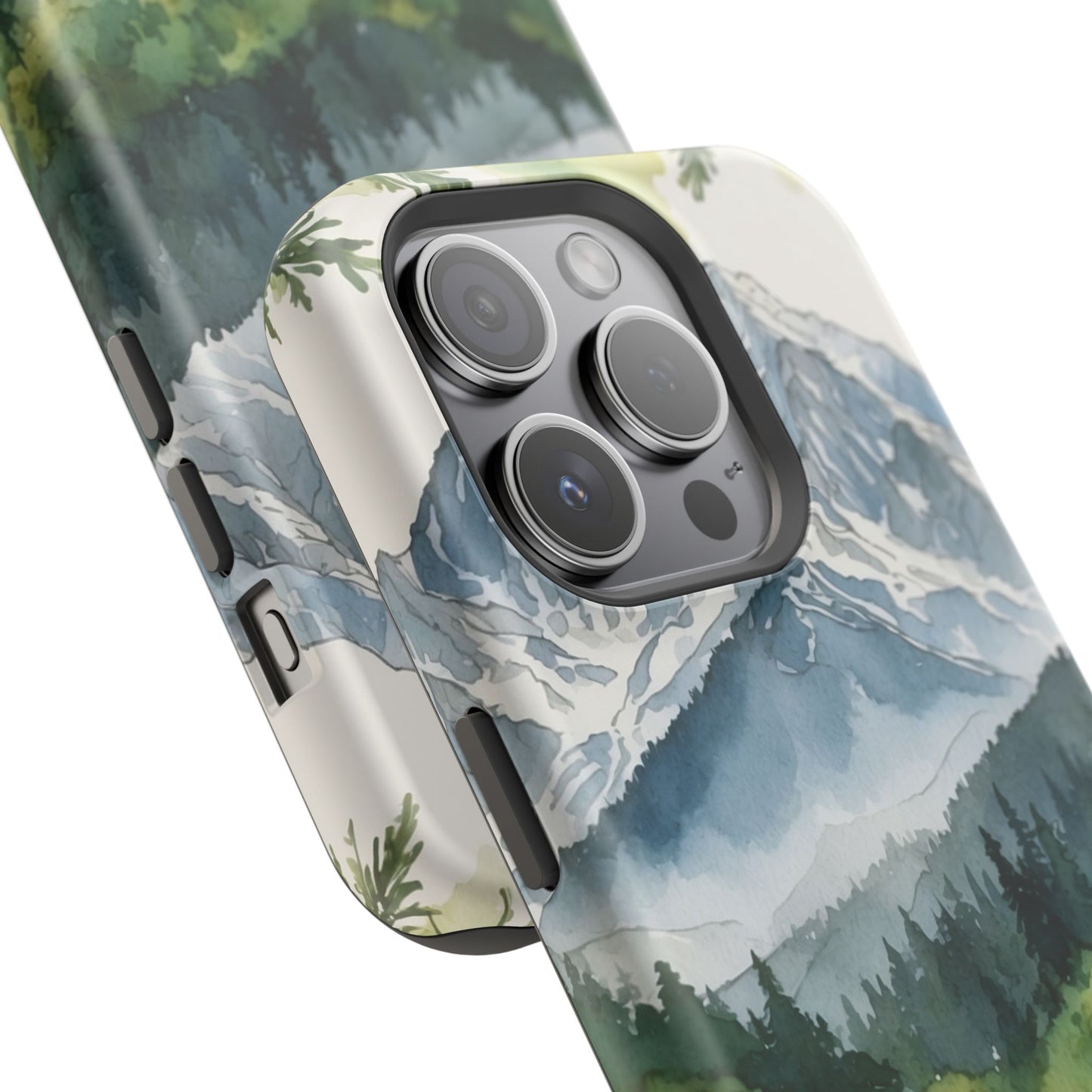 Watercolor Alpine Mountainscape - MagSafe iPhone Case