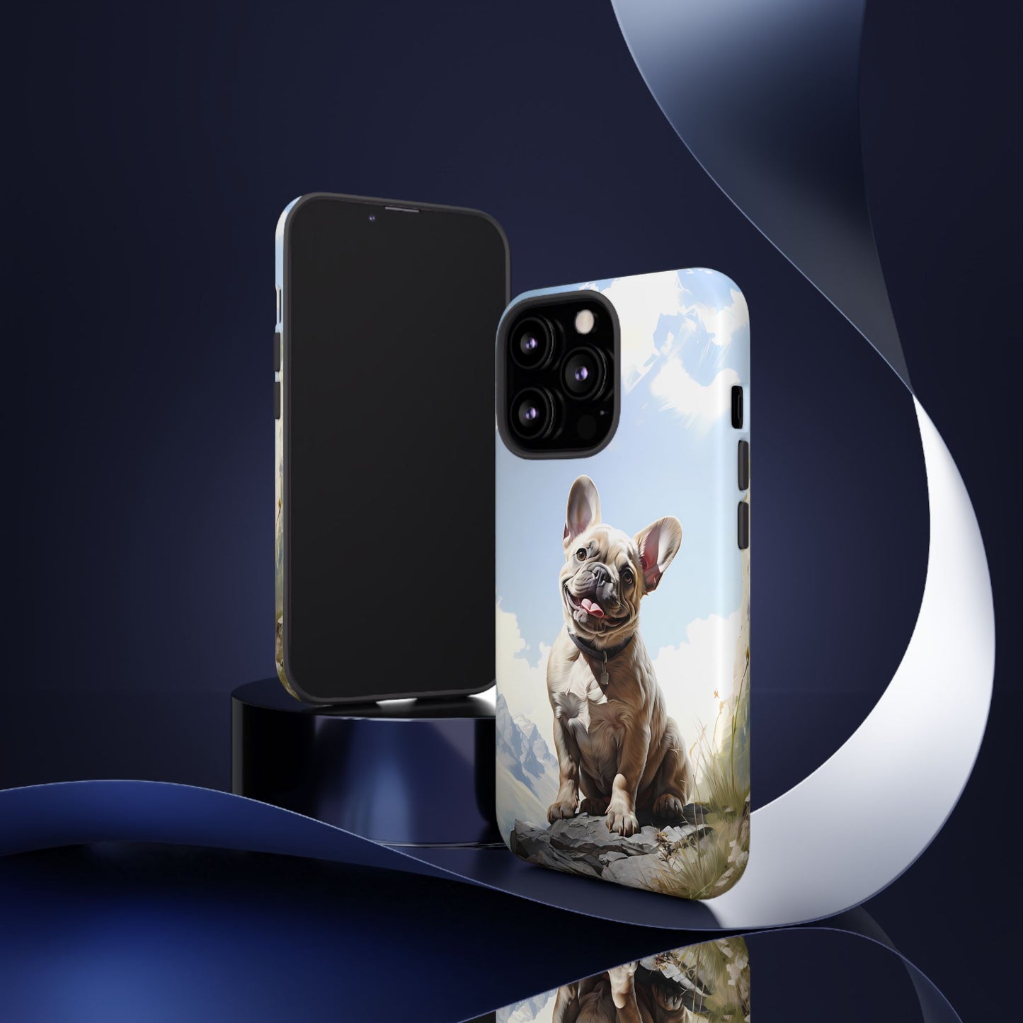 Frenchie iPhone Samsung Galaxy Phone Case! French Bull Dog Standing Proudly. Extremely Tough & Durable With Dual Layer Protection.